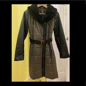 Danier black grey leather jacket